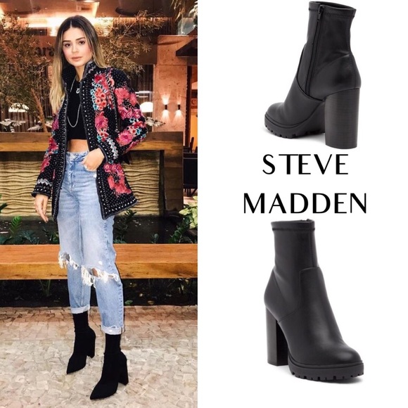 Steve Madden Black Legend Sock Boots/Booties - Picture 7 of 7